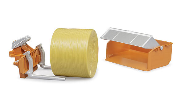 Laadbak voor trekker met vorken en ronde balen - Bruder 2353