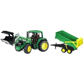 John Deere 6920 trekker met voorlader en trekker - Bruder 1134
