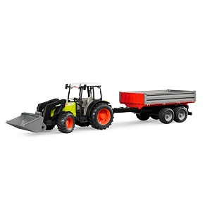 Claas Nectis 267F Tractor + voorlader + wagen - Bruder 2112