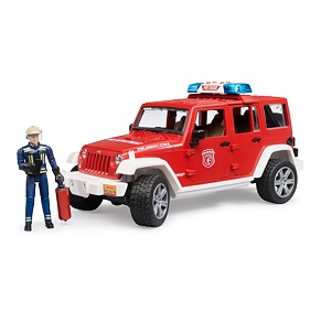 Brandweerauto Jeep Wrangler met brandweerfiguur - Bruder 2528