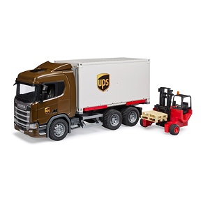 Logistiek Scania UPS met heftruck - Bruder 3582
