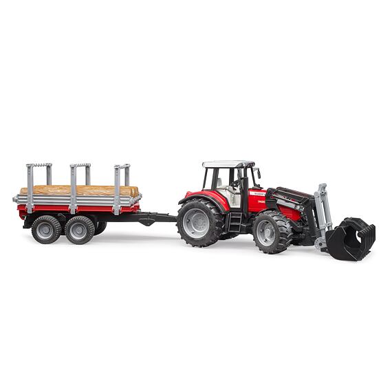 Massey Ferguson 7480 met voorlader en houtdrager - Bruder 2046