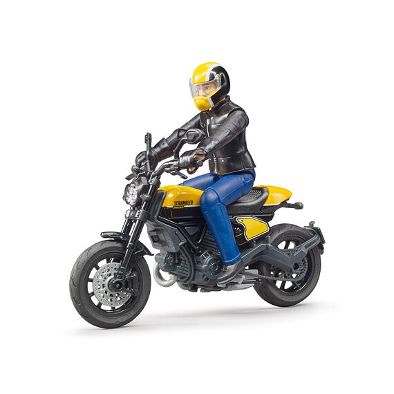 Ducati Scrambler Full Throttle met motorfiets figuur - Bruder 63053