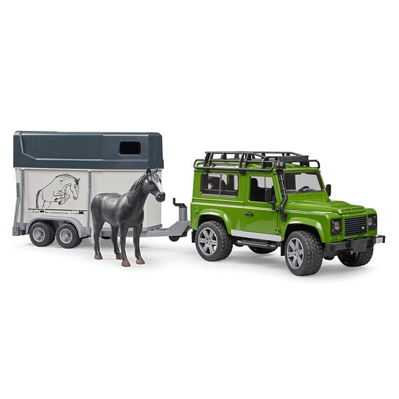 Land Rover Defender met paardenbak - Bruder 2592