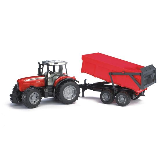 Massey Ferguson 7480 Tractor met wagen - BRUDER 2045