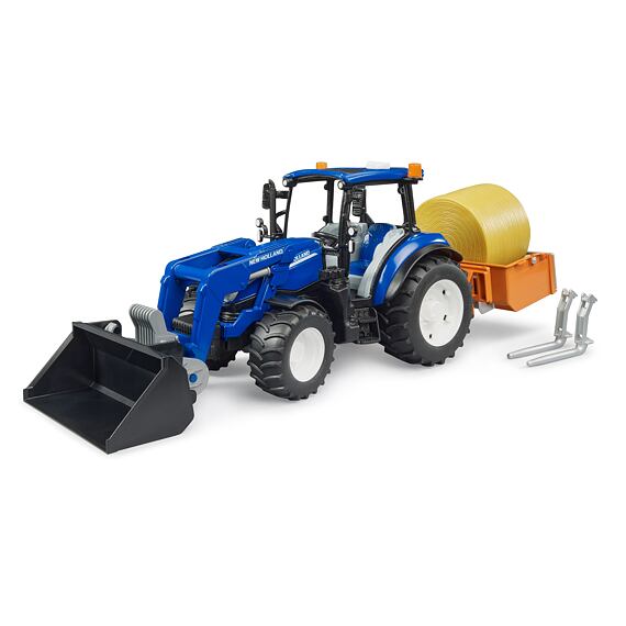 New Holland T5.120 met voorlader, kipbak en vorken - Bruder 2187