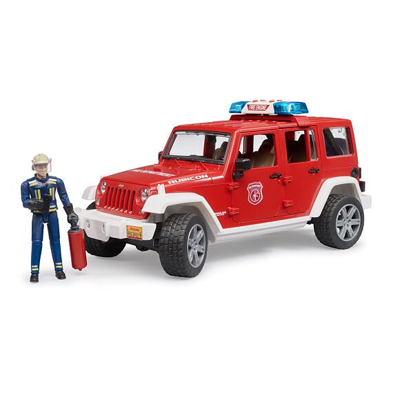 Brandweerauto Jeep Wrangler met brandweerfiguur - Bruder 2528