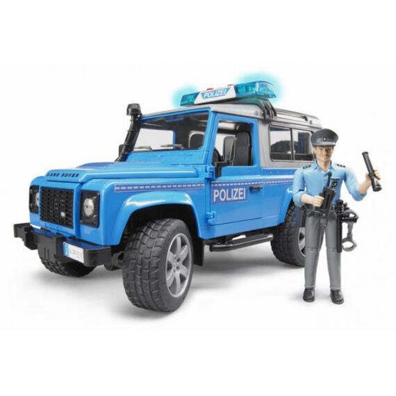 Land Rover Defender politie met figuur - Bruder 2597