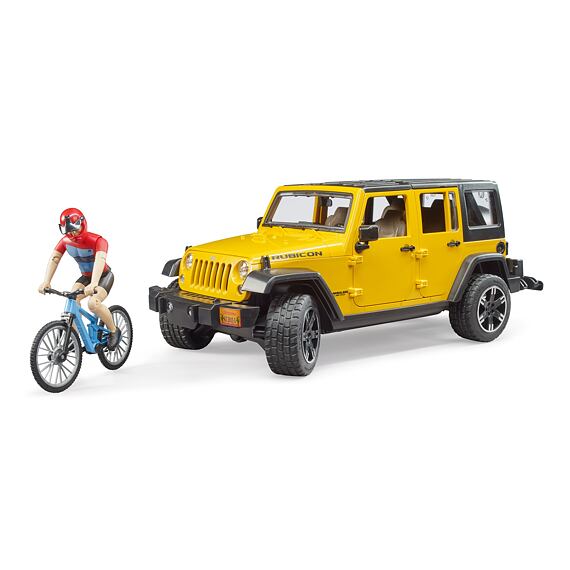 Jeep Wrangler Rubicon Unlimited met mountainbike en fietser - Bruder 2543