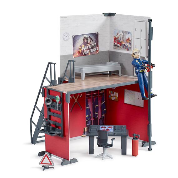 Brandweerkazerne met figuur - Bruder 62702