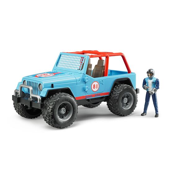 Race Jeep Cross Country Blauw + Racer - Bruder 2541