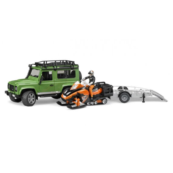 Land Rover Defender met sneeuwscooter - Bruder 2594