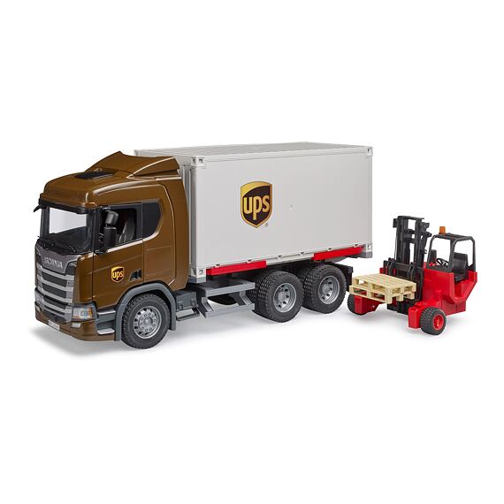 Logistiek Scania UPS met heftruck - Bruder 3582