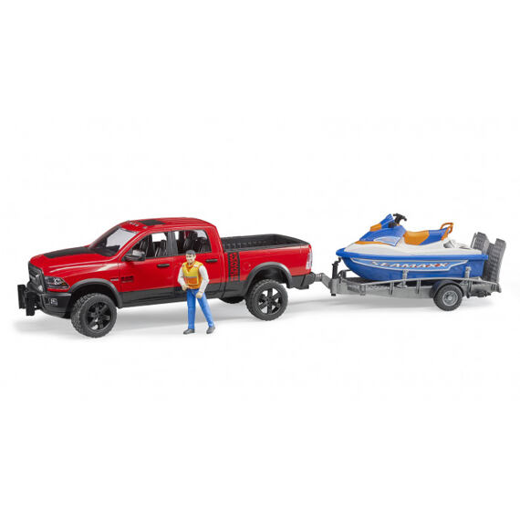 Terreinwagen RAM met aanhanger, waterscooter en figuur - Bruder 2503