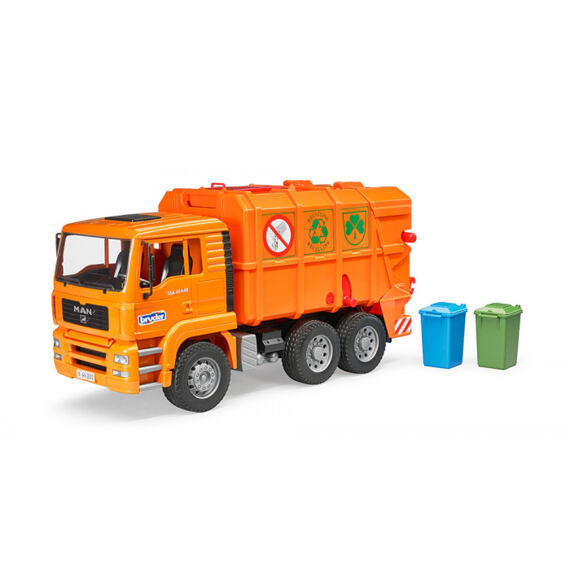 Oranje MAN vuilniswagen - Bruder 2760