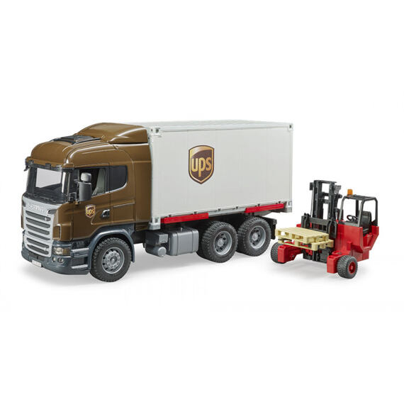 Logistiek Scania R UPS met vorkheftruck - Bruder 3581