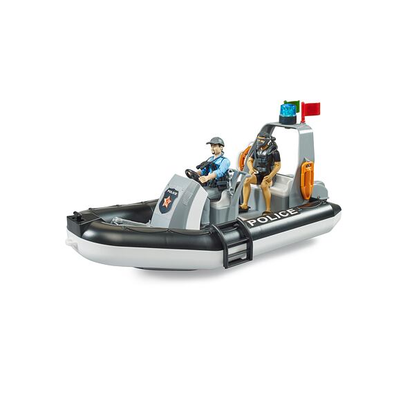 Politieboot met zwaailicht, figuren en accessoires - Bruder 62733
