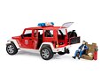Jeep Wrangler brandweerwagen met brandweerman figuur - Bruder 2528
