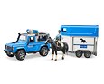 Politie Land Rover met trailer, paard en politieagent - Bruder 2588