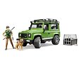 Land Rover Defender met jager en hondenfiguur - Bruder 2587