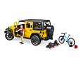 Jeep Wrangler Rubicon Unlimited met mountainbike en fietser - Bruder 2543