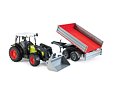 Claas Nectis 267F trekker + voorlader + wagen - Bruder 2112