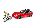 Sport DODGE met racefiets en figuur - Bruder 3485