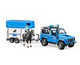 Politie Land Rover met trailer, paard en politieagent - Bruder 2588