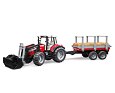 Massey Ferguson 7480 met voorlader en houtdrager - Bruder 2046
