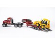 MACK Granite vrachtwagen met aanhanger en JCB 4CX trekker - bruder 2813