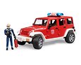 Jeep Wrangler brandweerwagen met brandweerman figuur - Bruder 2528