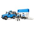 Politie Land Rover met trailer, paard en politieagent - Bruder 2588