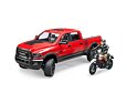 Off-road auto RAM, motorfiets Scrambler Ducati Desert Sled met figuur - Bruder 2502