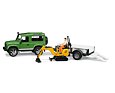 Land Rover Defender met transporter + JCB micro-graafmachine - Bruder 2593