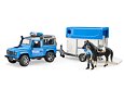 Politie Land Rover met trailer, paard en politieagent - Bruder 2588