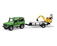 Land Rover Defender met transporter + JCB micro-graafmachine - Bruder 2593