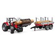 Massey Ferguson 7480 met voorlader en houtdrager - Bruder 2046