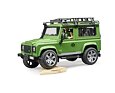 Land Rover Defender met jager en hondenfiguur - Bruder 2587