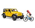 Jeep Wrangler Rubicon Unlimited met mountainbike en fietser - Bruder 2543