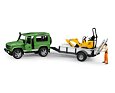 Land Rover Defender met transporter + JCB micro-graafmachine - Bruder 2593