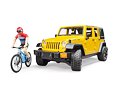 Jeep Wrangler Rubicon Unlimited met mountainbike en fietser - Bruder 2543