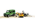 Land Rover Defender met transporter + JCB micro-graafmachine - Bruder 2593
