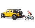 Jeep Wrangler Rubicon Unlimited met mountainbike en fietser - Bruder 2543