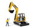 CAT minigraafmachine met bouwvakkersfiguur - Bruder 2466