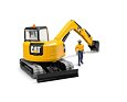 CAT minigraafmachine met bouwvakkersfiguur - Bruder 2466