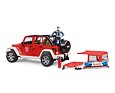 Jeep Wrangler brandweerwagen met brandweerman figuur - Bruder 2528