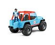 Race Jeep Cross Country blauw + racer - Bruder 2541