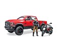 Off-road auto RAM, motorfiets Scrambler Ducati Desert Sled met figuur - Bruder 2502